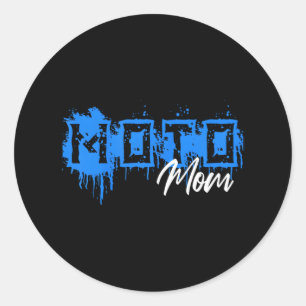 Dirt Bike Moto Mom s Motocross Classic Round Sticker