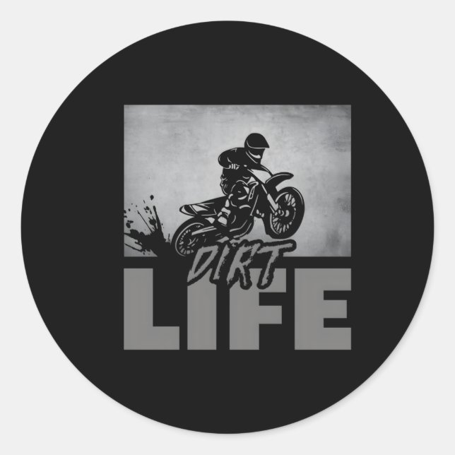 Dirt Bike Motocross Dirt Bike Motocross Classic Round Sticker (Front)