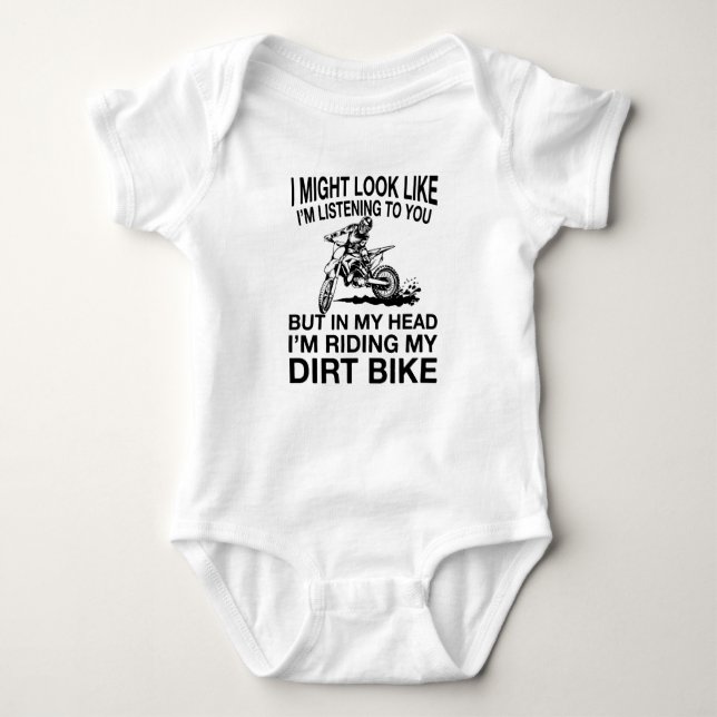 Dirt Bike Motocross Funny Baby Bodysuit (Front)