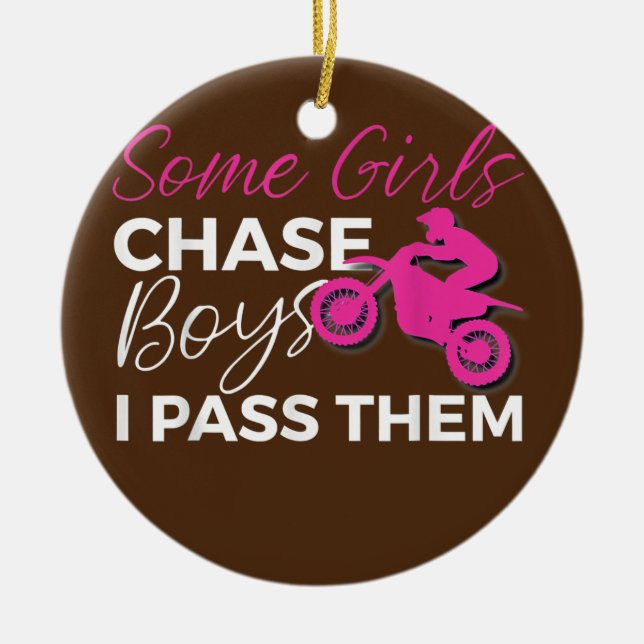 Dirt Bike Motocross Girl  Ceramic Ornament (Front)