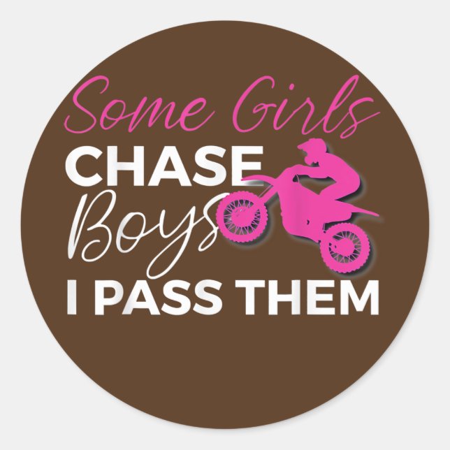 Dirt Bike Motocross Girl  Classic Round Sticker (Front)