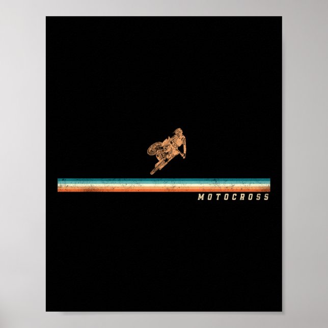 Dirt Bike Motocross Motocross Vintage Retro Poster (Front)