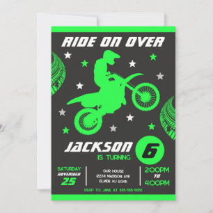 Dirt Bike Motocross Motorbike Boy Birthday  Invitation