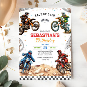 Dirt Bike Motocross Motorcycle Racing Boy Birthday Invitation