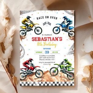 Dirt Bike Motocross Motorcycle Racing Boy Birthday Invitation