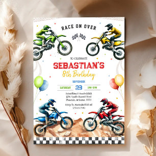Dirt Bike Motocross Motorcycle Racing Boy Birthday Invitation