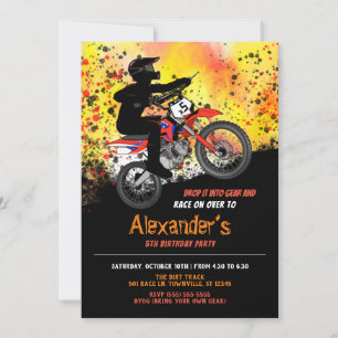 Dirt Bike/Motorbike Birthday Party Invitation