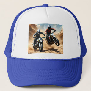 Dirt Bike Motorbikes Racing In The Desert, Trucker Hat