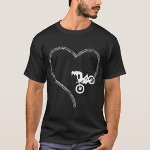 Dirt Bike Motorcross MX Rider Vintage Girl Heart T-Shirt