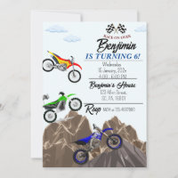 Dirt Bike/ Motorcycle Birthday Party Invitation
