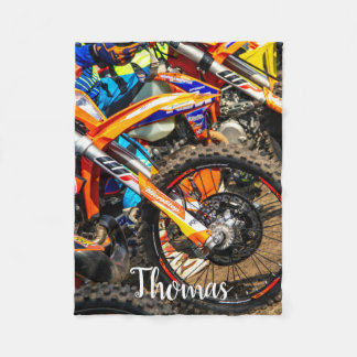 Dirt Bike Motorcycle Motocross Racing Personalised Fleece Blanket