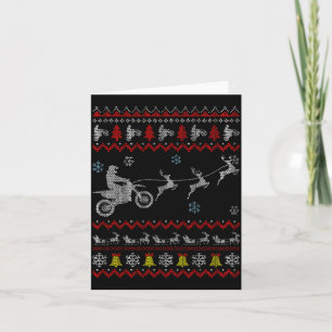 Dirt Bike Motorcycle Pajama Ugly Christmas Biker Card