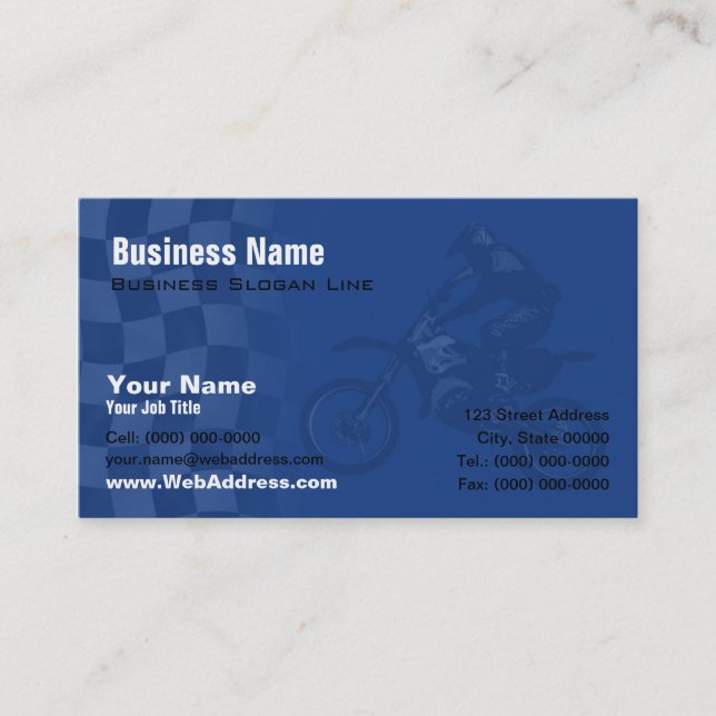 Dirt Bike, Motorcycle Racing, MX Team Contact Business Card (Front)