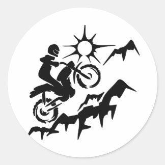 Dirt Bike Mountain Classic Round Sticker