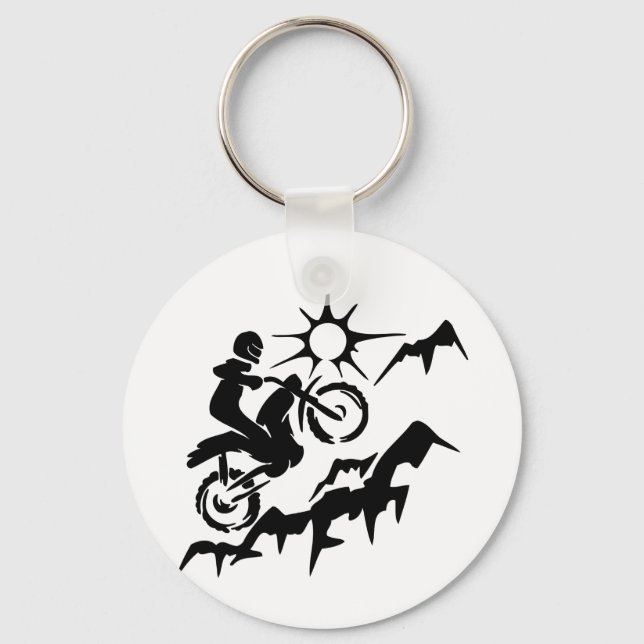 Dirt Bike Mountain Key Ring (Front)