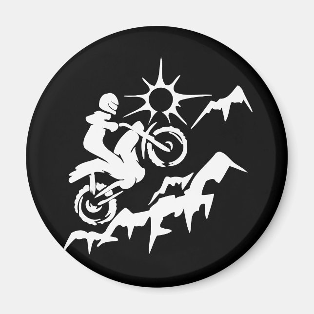 Dirt Bike Mountain Magnet (Front)