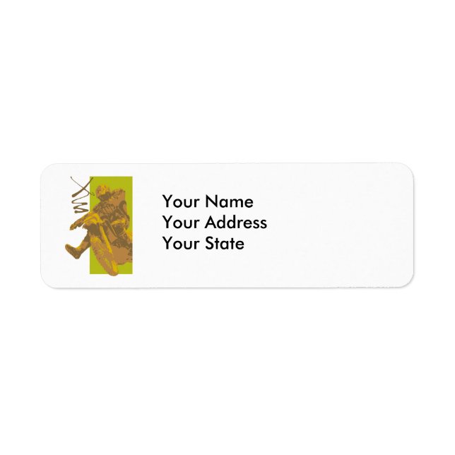 dirt bike mud vector illustration return address label (Front)