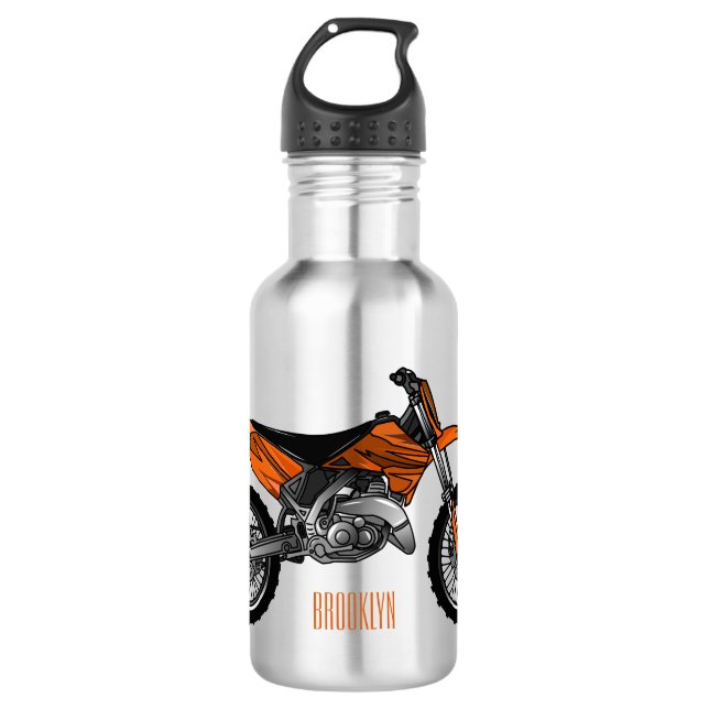Dirt bike off-road motorcycle / motocross cartoon 532 ml water bottle (Front)