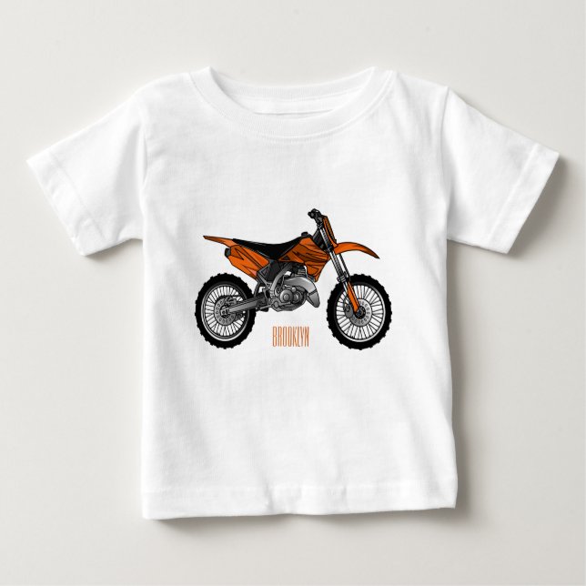 Dirt bike off-road motorcycle / motocross cartoon baby T-Shirt (Front)