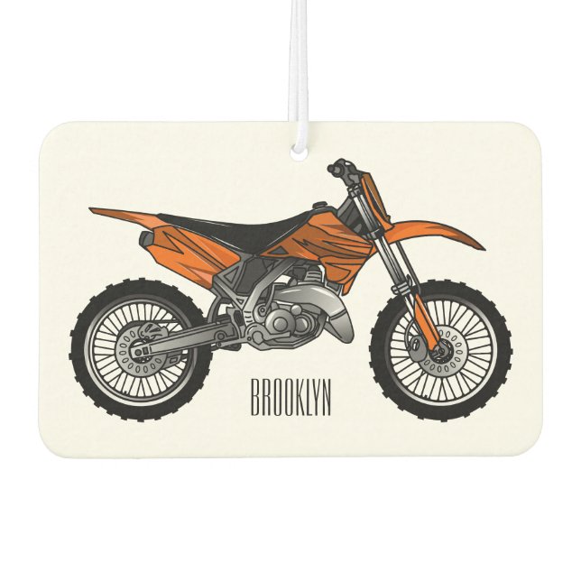 Dirt bike off-road motorcycle / motocross cartoon car air freshener (Front)