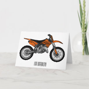 Dirt bike off-road motorcycle / motocross cartoon card