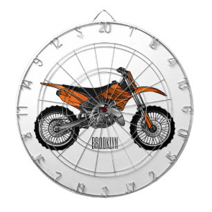 Dirt bike off-road motorcycle / motocross cartoon dartboard