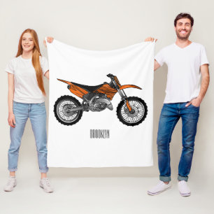 Dirt bike off-road motorcycle / motocross cartoon fleece blanket