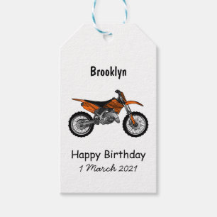 Dirt bike off-road motorcycle / motocross cartoon  gift tags