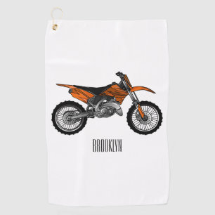 Dirt bike off-road motorcycle / motocross cartoon golf towel