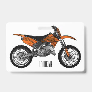 Dirt bike off-road motorcycle / motocross cartoon ID badge