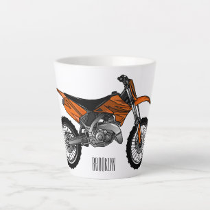 Dirt bike off-road motorcycle / motocross cartoon latte mug