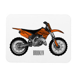 Dirt bike off-road motorcycle / motocross cartoon magnet