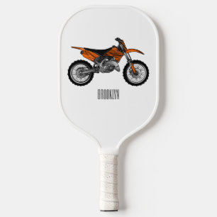 Dirt bike off-road motorcycle / motocross cartoon pickleball paddle