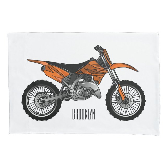 Dirt bike off-road motorcycle / motocross cartoon pillowcase (Front)