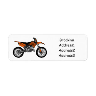 Dirt bike off-road motorcycle / motocross cartoon return address label