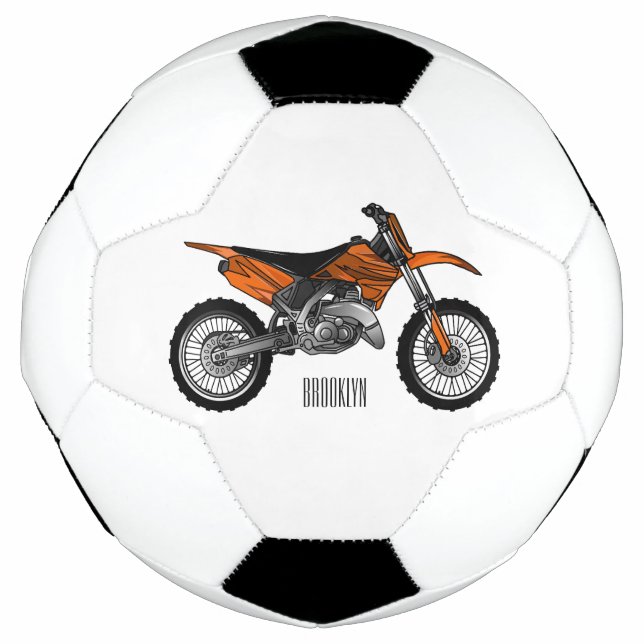 Dirt bike off-road motorcycle / motocross cartoon soccer ball (Front)
