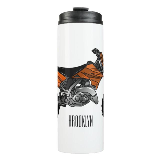 Dirt bike off-road motorcycle / motocross cartoon thermal tumbler (Front)