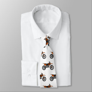 Dirt bike off-road motorcycle / motocross cartoon tie