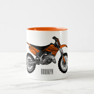 Dirt bike off-road motorcycle / motocross cartoon Two-Tone coffee mug