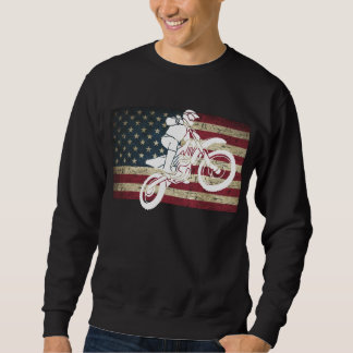 Dirt Bike on Distressed Flag in Colour Sweatshirt