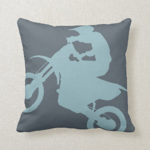 DIRT BIKE ( pale blue ) CROPPED Cushion