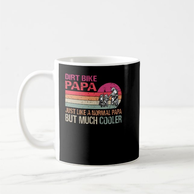 Dirt Bike Papa Motocross Enduro Motorcycle Sport F Coffee Mug (Left)