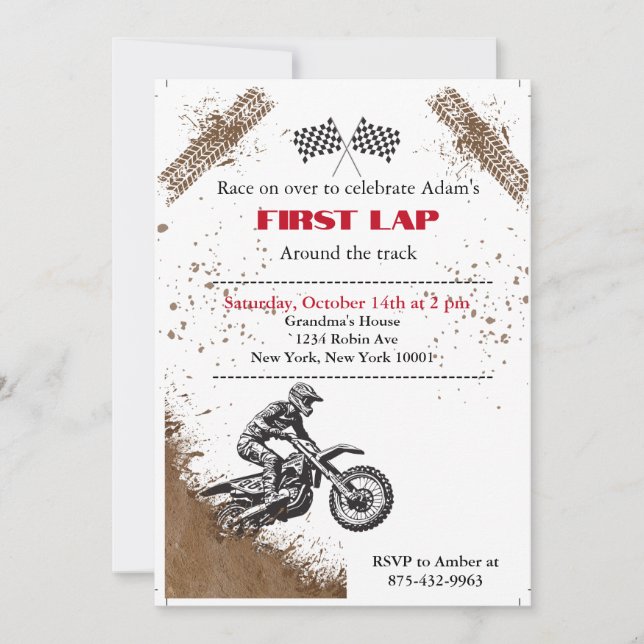 Dirt Bike Party Invitation  (Front)
