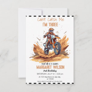 Dirt Bike Party theme Birthday kids Invitation