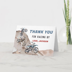 Dirt Bike Race Birthday Party Thank You Card