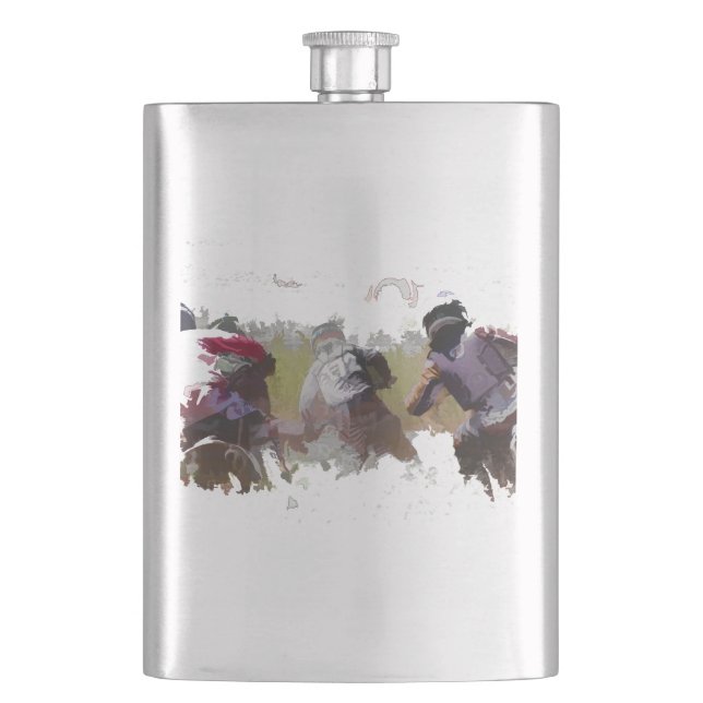 Dirt-bike Racers Hip Flask (Front)