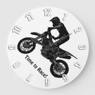 Dirt-bike Racing Large Clock