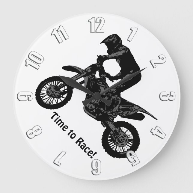 Dirt-bike Racing Large Clock (Front)