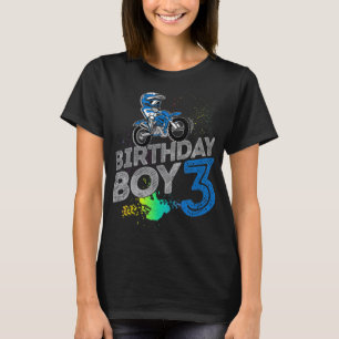 Dirt Bike Rider 3 Years Old Motocross 3rd Birthday T-Shirt