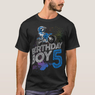 Dirt Bike Rider 5 Years Old Motocross 5th Birthday T-Shirt